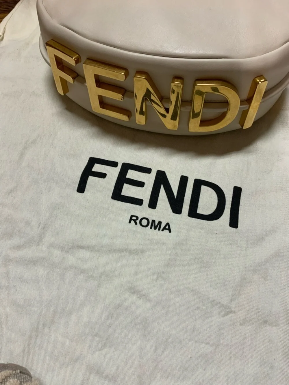 FENDI Fendigraphy Leather Hobo Bag